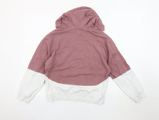 DKNY Teens Pink Colourblock Pullover Hoodie L