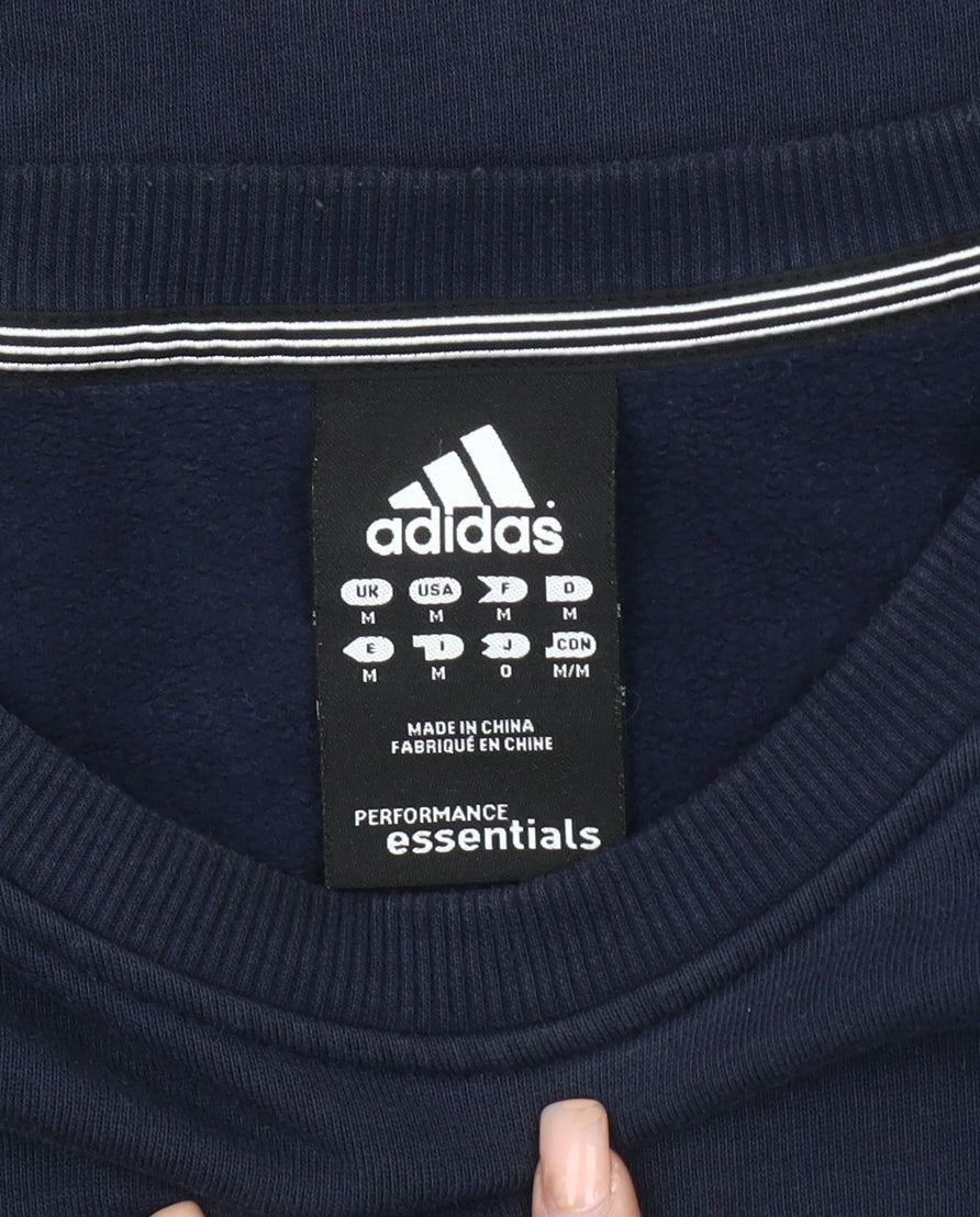 Adidas Men's Blue Logo Sweatshirt M Crew Neck
