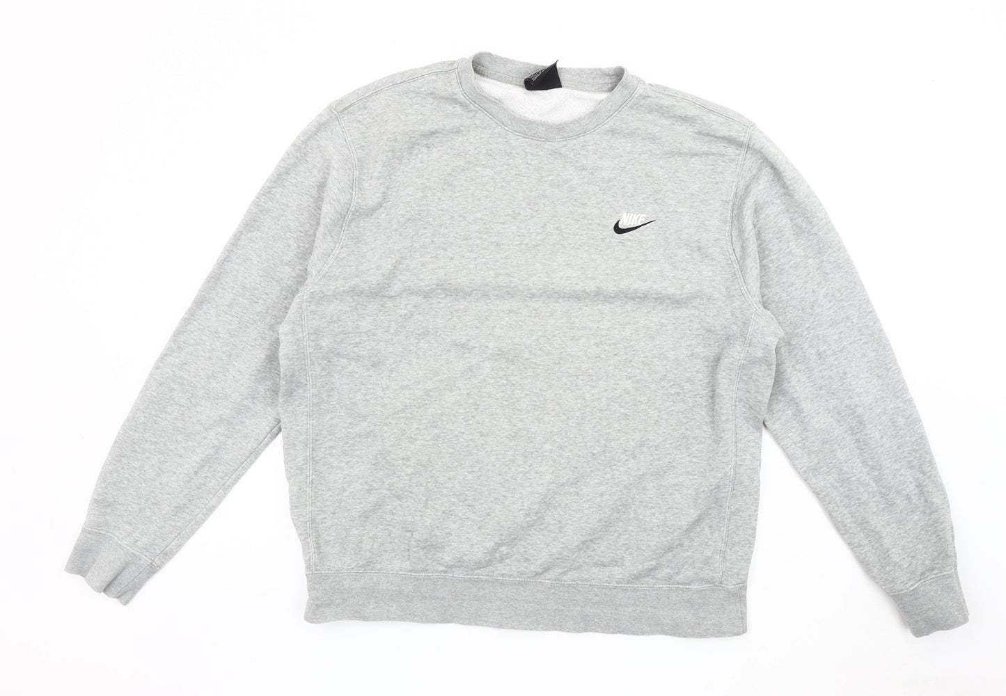 Nike Men's Grey Pullover Sweatshirt L, Logo Accent