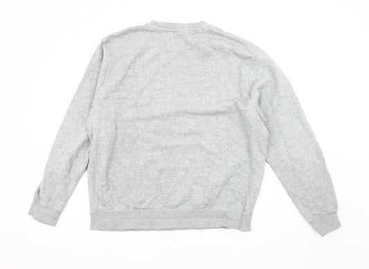 Nike Men's Grey Pullover Sweatshirt L, Logo Accent