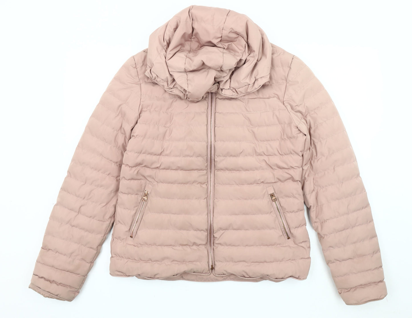 Tokyo Laundry Women's Pink Mid-Length Puffer Jacket