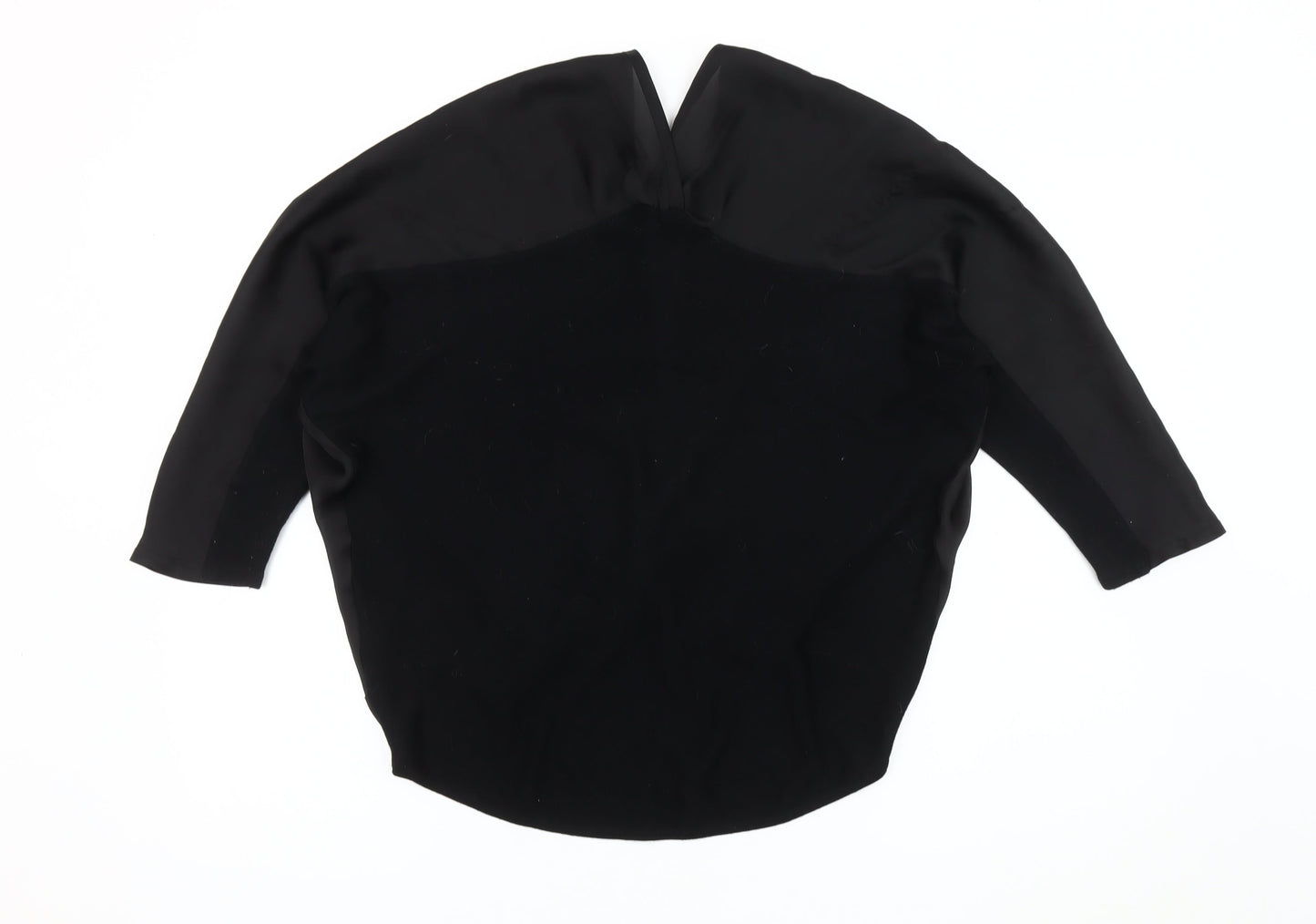 Kenneth Cole Women's Black Silk Blend Wrap Top, Size S
