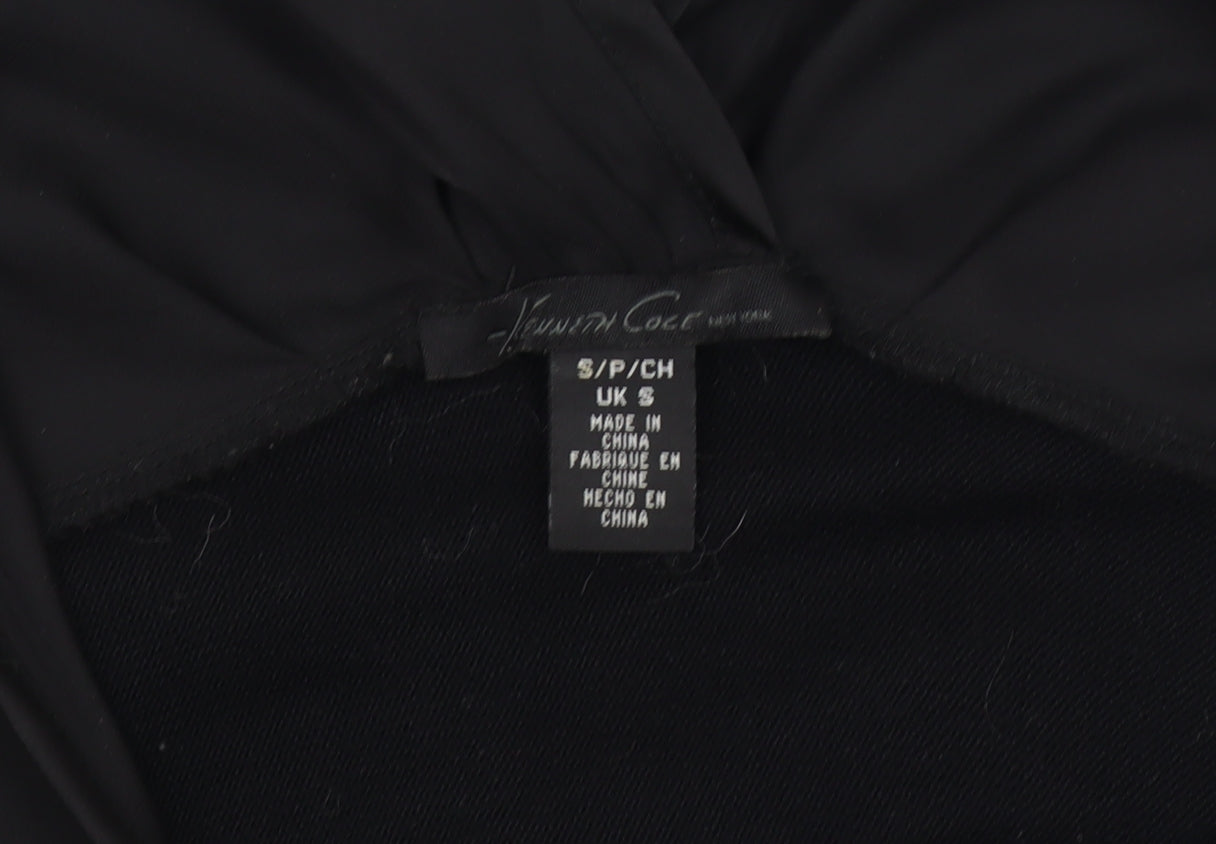 Kenneth Cole Women's Black Silk Blend Wrap Top, Size S