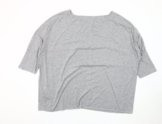 Evans Grey Plus Size Boat Neck Women's Top