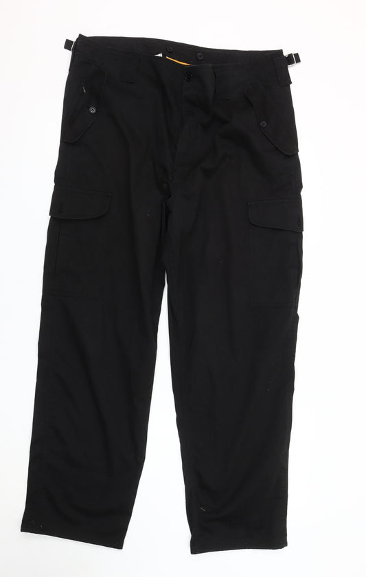 Combat Clothing Men's Black Cargo Trousers, Size 38