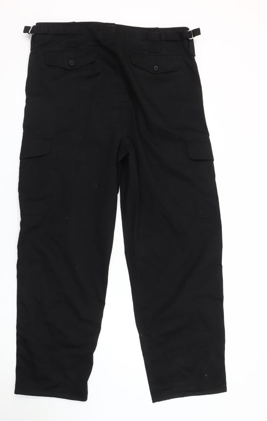 Combat Clothing Men's Black Cargo Trousers, Size 38