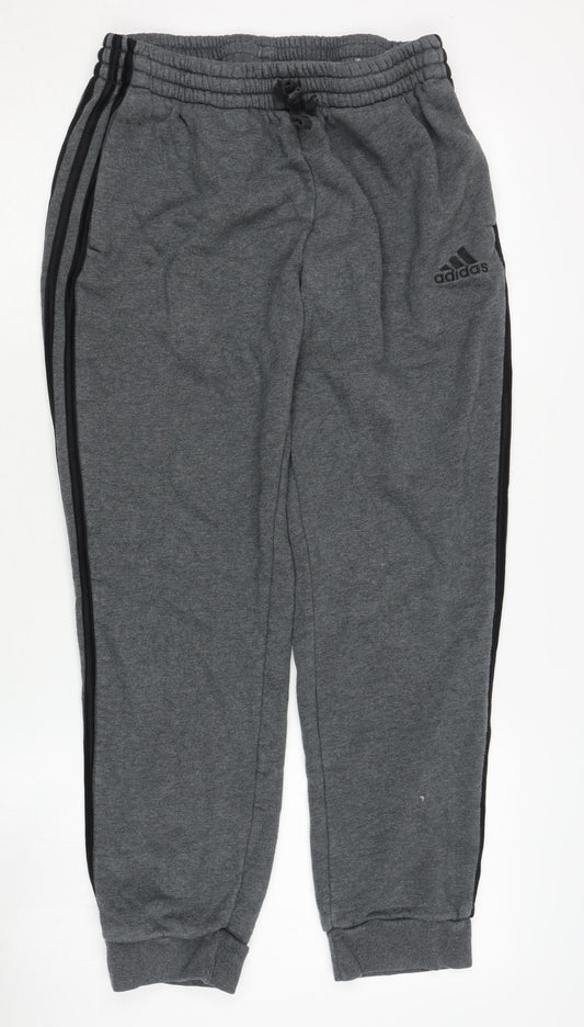 Adidas Men's Grey Jogger Trousers L, Elastic Waist