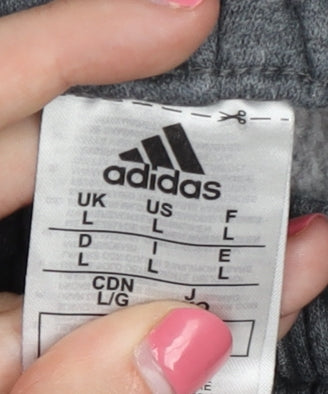 Adidas Men's Grey Jogger Trousers L, Elastic Waist