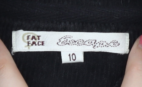 Fat Face Women's Black Fleece Jacket Size 10