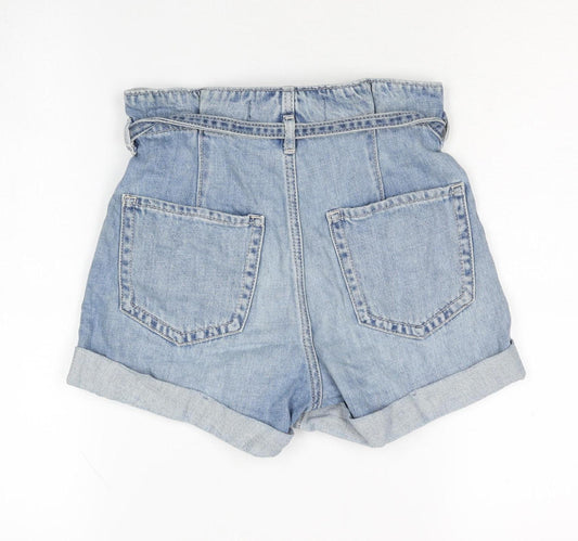 Hollister Women's Blue Paperbag Denim Shorts Size 2