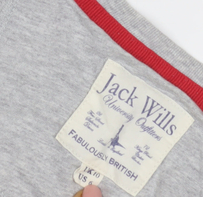 Jack Wills Women's Grey Long Sleeve Slim T-Shirt