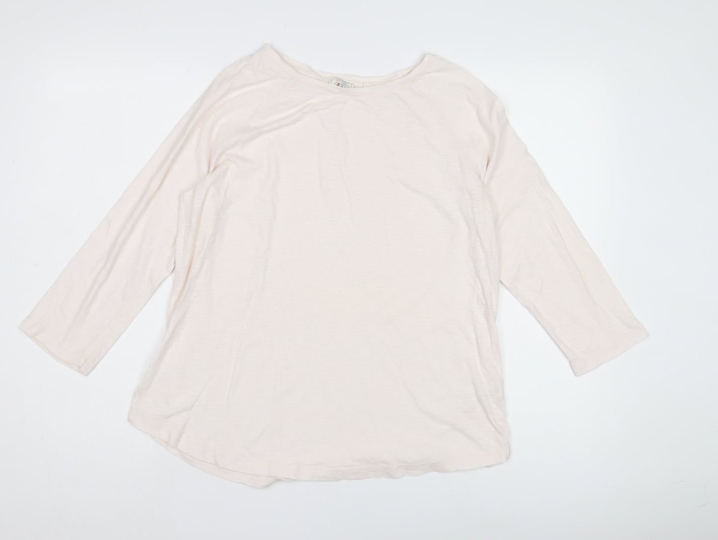 Fat Face Women's Ivory 3/4 Sleeve Cotton Top S