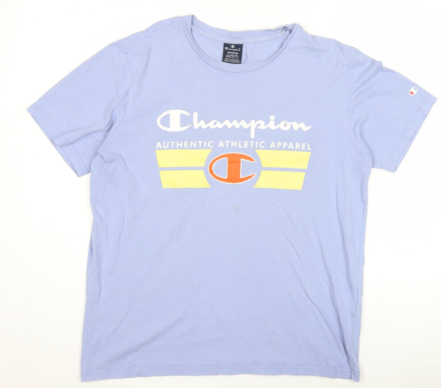 Champion Men's Blue M Graphic Print Logo T-Shirt
