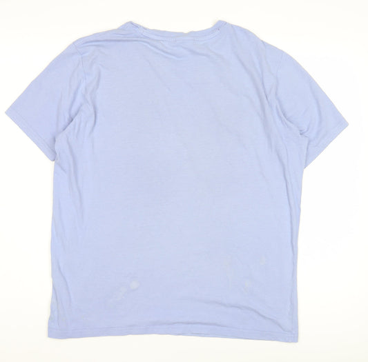 Champion Men's Blue M Graphic Print Logo T-Shirt