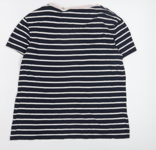 Levi's Women's Blue Striped T-Shirt, Size M, Casual Classic