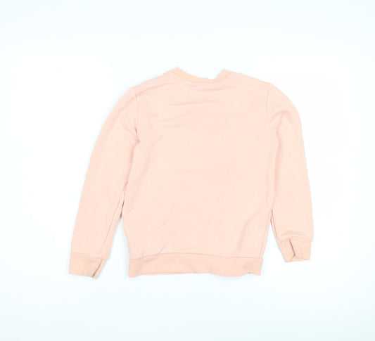 Adidas Girls Pink Pullover Sweatshirt, 7 Years, Logo Accent