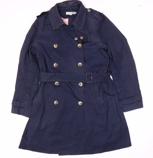 Womens UK Size 6 Regular Boden Blue Cotton Coat