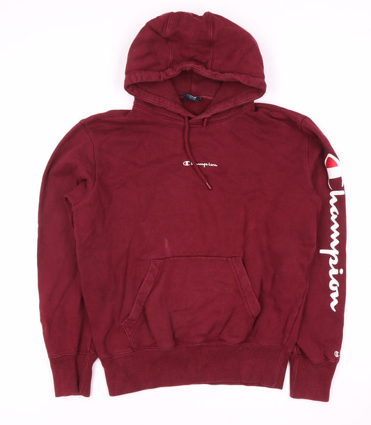 Mens UK M Champion Red Pullover Hoodie