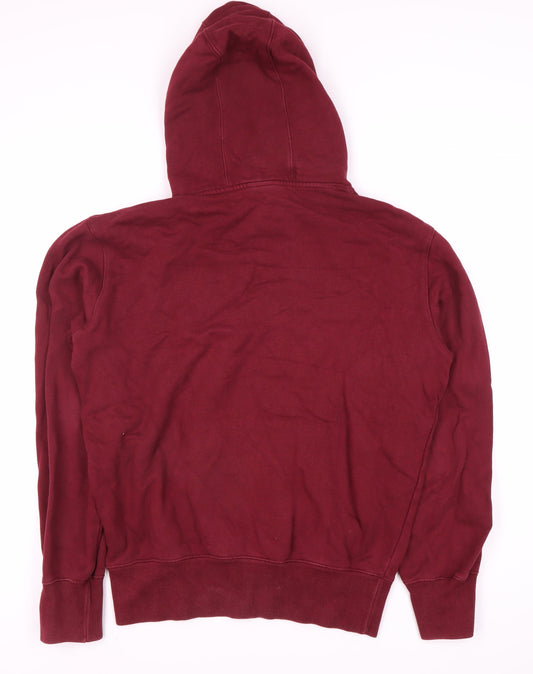 Champion Men's Red Pullover Hoodie, M, Logo Detail
