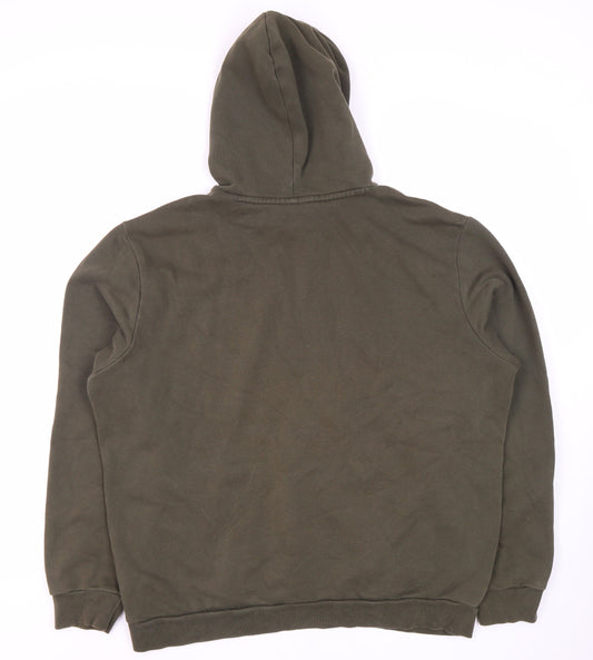 Puma Men's Green L Pullover Hoodie with Logo