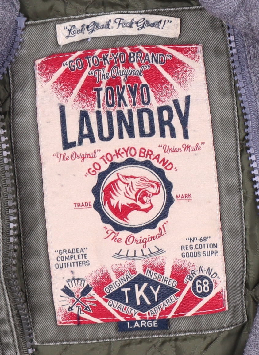 Tokyo Laundry Women's Green Military Jacket L