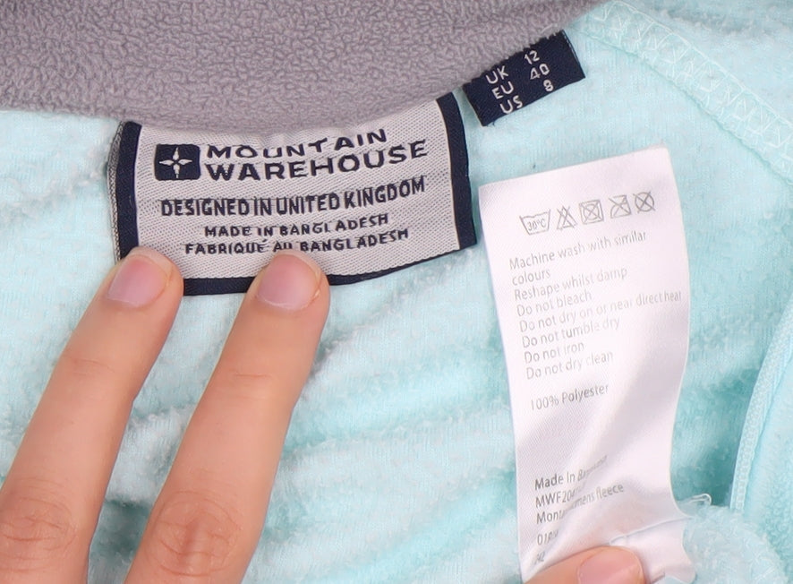 Mountain Warehouse Women's Blue Fleece Sweatshirt, Size 12