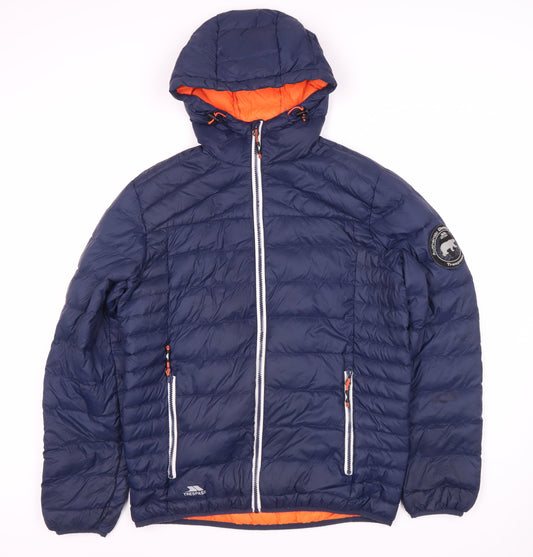 Trespass Men's Blue XS Puffer Jacket Hooded Lightweight