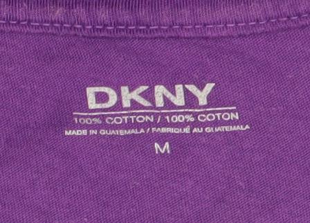 DKNY Women's Purple T-Shirt Studded Accents M