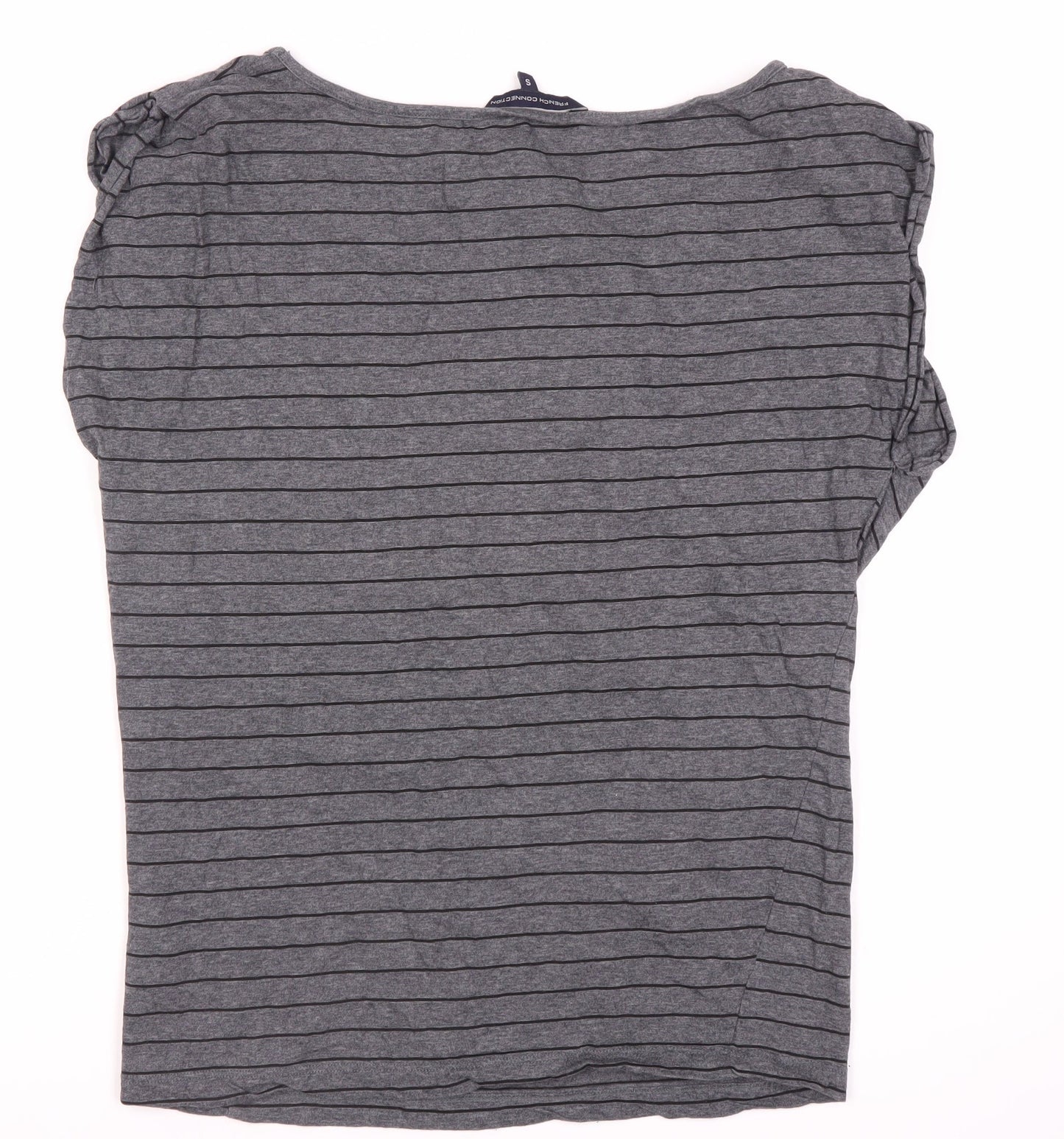 French Connection Women's Grey Striped T-Shirt S