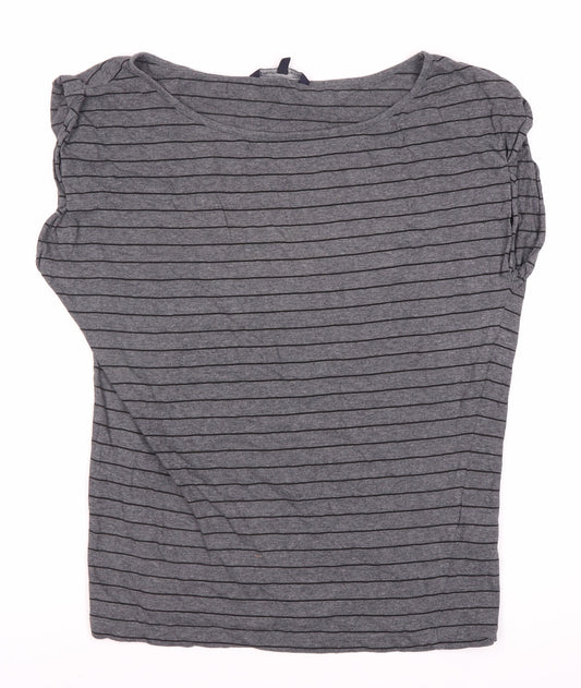 French Connection Women's Grey Striped T-Shirt S