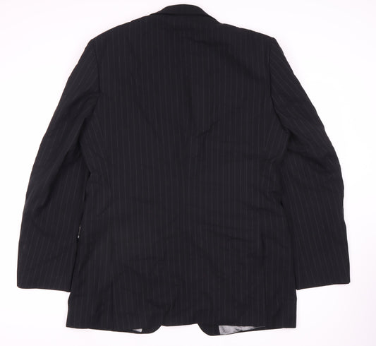 Jeff Banks Men's Black Pinstripe Blazer 42 Long