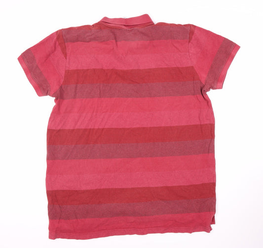 TOG24 Men's Red Striped Polo Shirt Size L