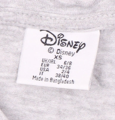 Disney Women's Grey XS T-Shirt with Mickey Mouse Print