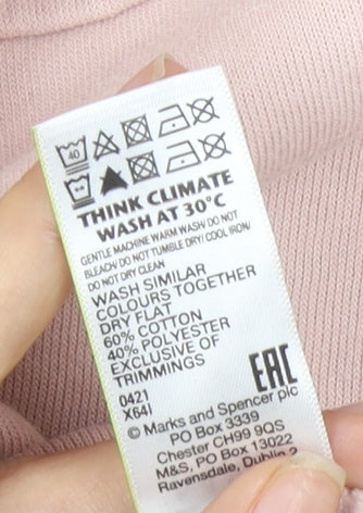 Marks and Spencer Women's Pink Pullover Hoodie Size 10