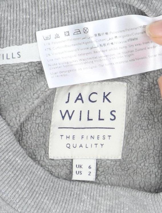 Jack Wills Women's Grey Pullover Sweatshirt Size 6