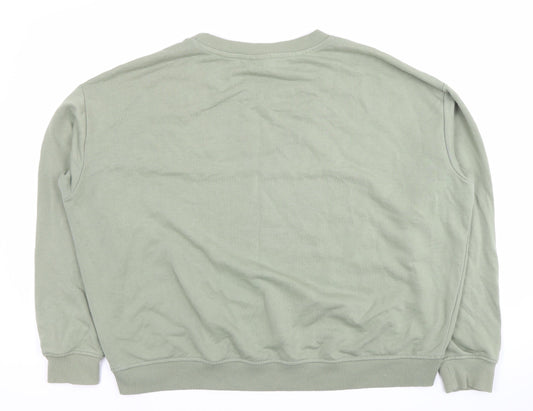 Basic Women's Green Sweatshirt Size 12 Pullover
