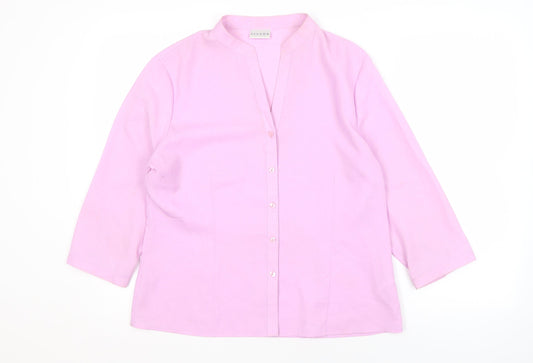 Womens UK Size 14 Alexon Pink Polyester Button-Up