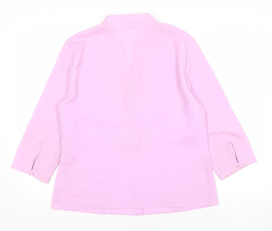 Womens UK Size 14 Alexon Pink Polyester Button-Up