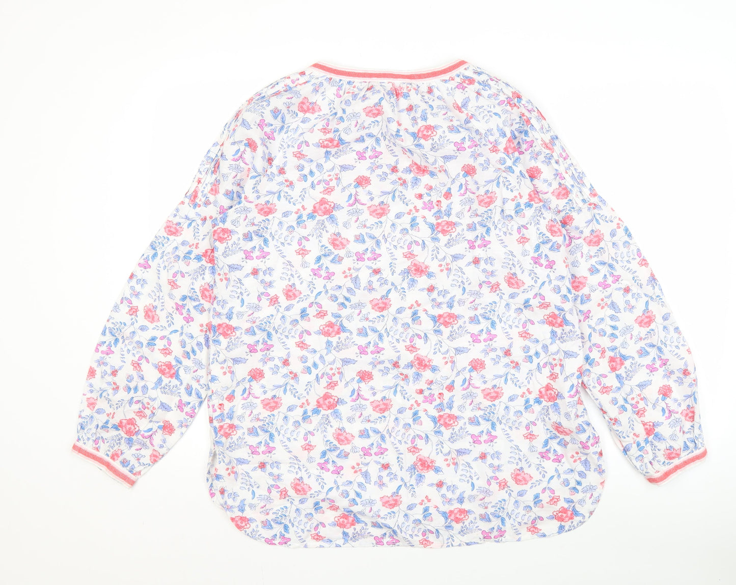 Joules Women Multicoloured Floral Top Size 12 Long Sleeve