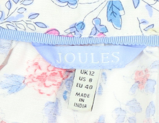 Joules Women Multicoloured Floral Top Size 12 Long Sleeve