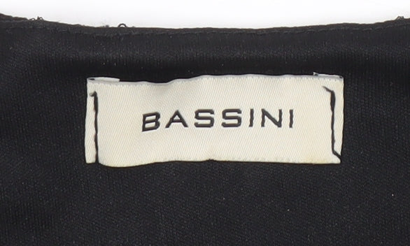 Bassini Women's Black Short Sleeve Top, Size 14