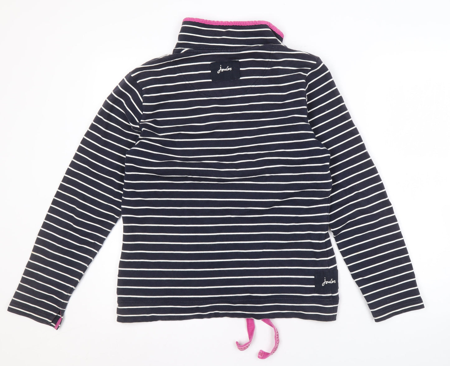 Joules Women's Black Striped Pullover Sweatshirt, Size 12