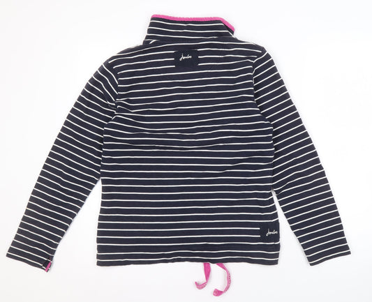 Joules Women's Black Striped Pullover Sweatshirt, Size 12