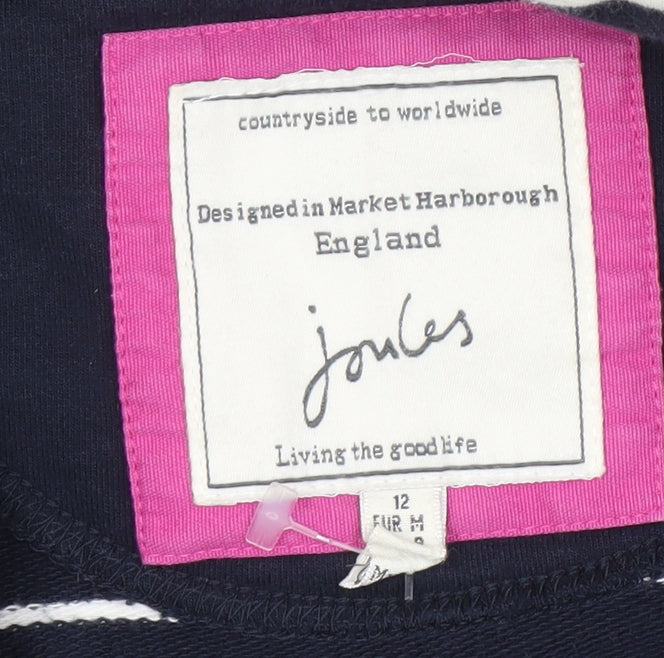 Joules Women's Black Striped Pullover Sweatshirt, Size 12