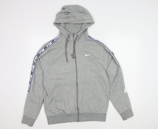 Nike Mens Grey Hooded Jacket S Size Relaxed Fit