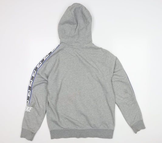 Nike Mens Grey Hooded Jacket S Size Relaxed Fit