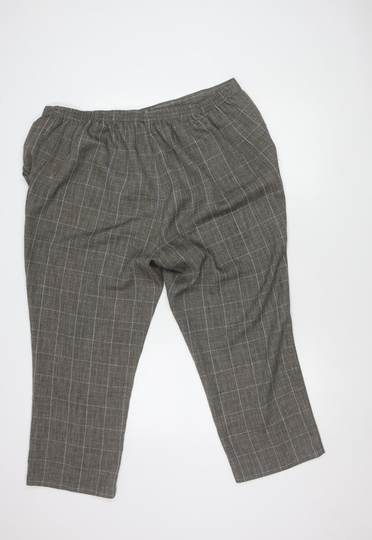Damart Women's Grey Check Trousers, Size 26 - Casual Style