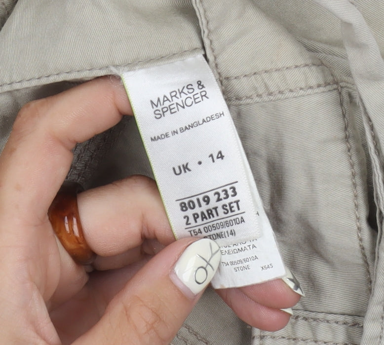 Marks and Spencer Women Beige Size 14 Casual Trousers