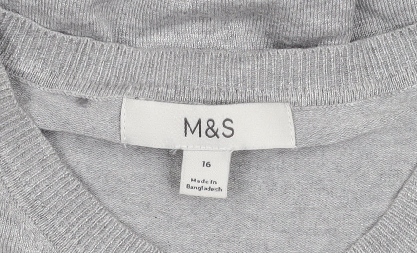 Marks and Spencer Women's Grey Cardigan Size 16