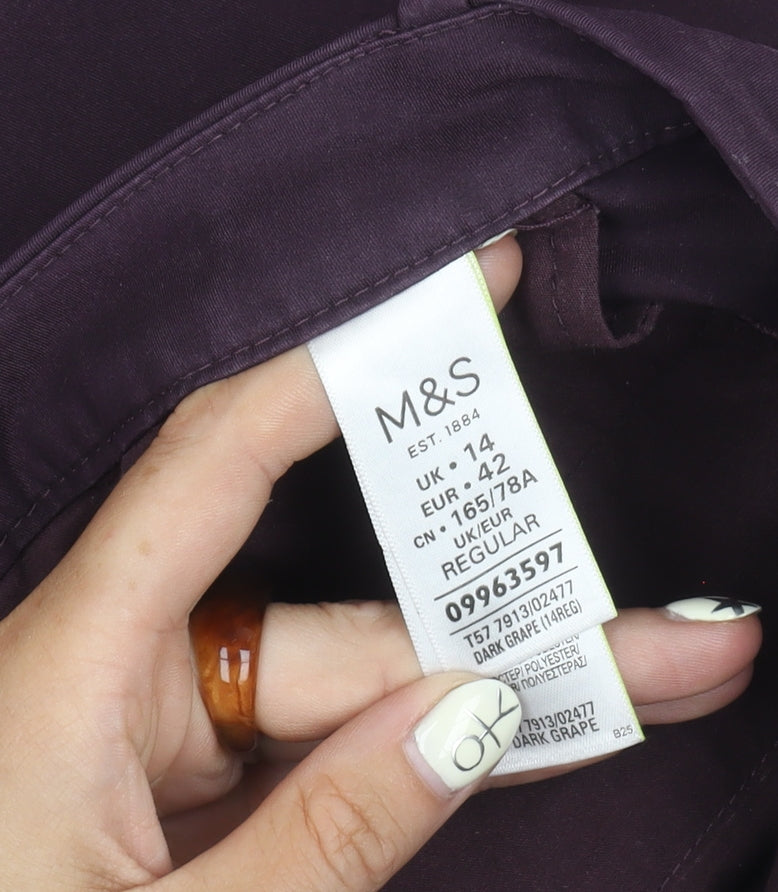 Marks and Spencer Women’s Purple Regular Trousers